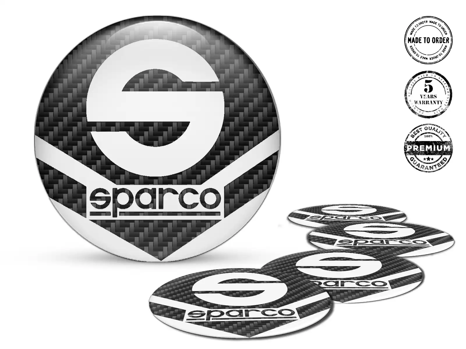 Sparco Dome Sticker Ausgabe Hochwertige Auto-Labels